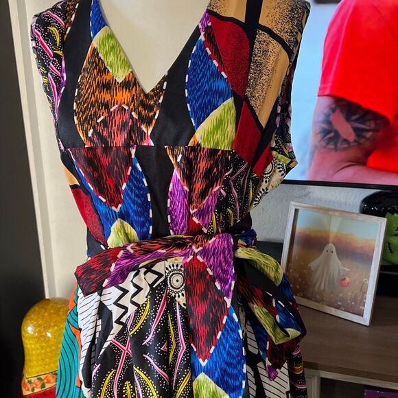 Shenbolen Size Large Multicolored Tea dress boho dress - Picture 3 of 7